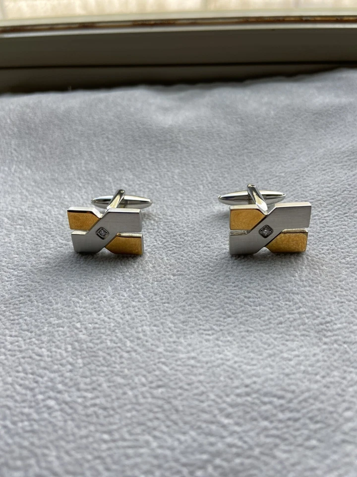 Gemelos Dolan-Bullock acero inoxidable y oro 18K. Nuevo  Foto 1 de 1