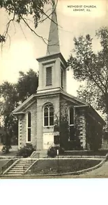 METHODISTISCHE KIRCHE, LEMONT, ILLINOIS, ALTE POSTKARTE - Bild 1 von 2