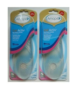 Lot 2 Amope Gel Active Eveyrday Flat Insoles Inserts Shoes Boot Women's 5-10 A14 - Picture 1 of 2