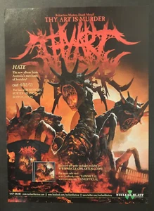 THY ART IS MURDER "Hate" Nuclear Blast deathcore ~ Magazine Print/Promo Ad 2013 - Picture 1 of 1