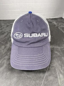 Faded blue Subaru Spellout Logo Auto AWD All Wheel Drive Hat Cap Strapback - Picture 1 of 8