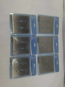 Brainerd 2-Gang Satin Nickel Double Toggle Standard Wall Plate-787398-LOT OF 6 - Picture 1 of 5