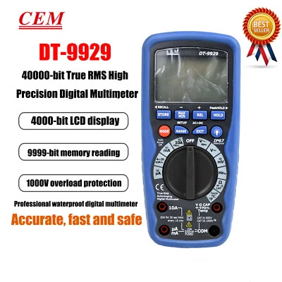 CEM DT-9929 Professional Waterproof True RMS Industrial Digital Multimeters - Image 1 of 4