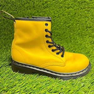 Dr. Martens 1460 J Girls Size 1Y Yellow Black Classic Outdoor Side Zip Boots - Picture 1 of 12