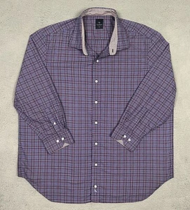 Tailorbyrd Collection Men's Long Sleeve Checkered Shirt Flip Cuffs Size XXL - Picture 1 of 14