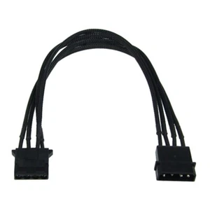Braided 4pin Male to 4pin Female Molex Extension (45cm) - Black - Picture 1 of 1