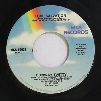 Country 45 Conway Twitty - Love Salvation / Sobre Thirty (No Over The Hill) On M - Imagen 1 de 2