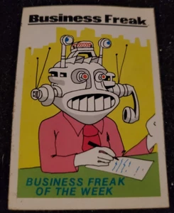 Vintage 1973 CRAZY MAGAZINE COVERS: Business Freak/Fleer tarjeta adhesiva - Imagen 1 de 2