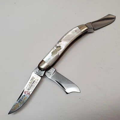 1993 Fight’n Rooster 3-Blade Pocket Knife Pearl Handle Solingen Germany #109/200 - Image 1 of 4