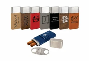 Personalized cigar travel case, cigar holder leather cigar case, custom cigar - Picture 1 of 10