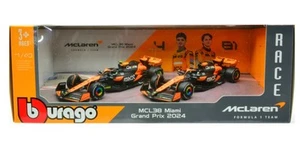 MODELLINO AUTO STATICO BURAGO SET MCLAREN MCL38 F1 2024 NORRIS + PIASTRI 1/43 - Picture 1 of 5