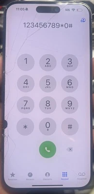 OEM Original iPhone 15 Pro Max Screen LCD Cracked Glass Black Dot Good Touch - Image 1 of 4