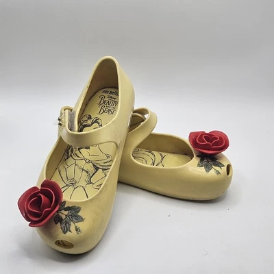 Mini Melissa Disney La Bella y la Bestia Princesa Bella talla 10 Mary Janes Amarillo  Foto 1 de 4