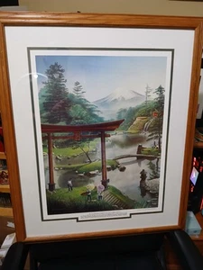 Large Loyal H "BUD" Chapman INFAMOUS GOLF HOLE PRINT Wood Framed Signed 24"x 30" - Picture 1 of 9