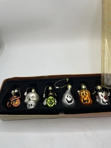 Halloween Glas Ornament Set 5 Pier 1 Eule Frankenstein Hexe Totenkopf Kürbis 2" - Bild 1 von 2