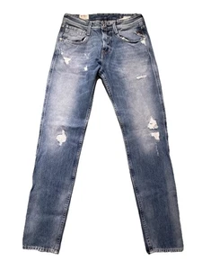 Jeans REPLAY ANBASS uomo W30” L32” blu medio lavaggio rustico autentico vintage - Foto 1 di 14