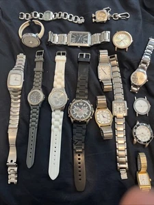 Fossil Wittnauer Skagen Kenneth Cole Lot Of 17 Untested Watches For Parts Repair - Picture 1 of 18