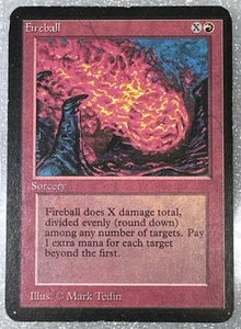 Magic: The Gatering ~ ALPHA Limited Edition 1993 ~ FIREBALL ~ Lightly Played - Picture 1 of 13