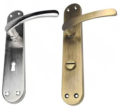 Türgriff Langschild Drückergarnitur Türklinke Türbeschlag 72mm Satin oder Patina - Bild 1 von 4