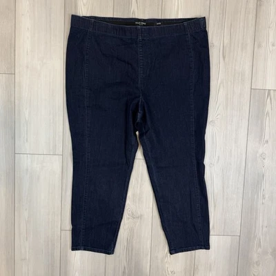 Susan Graver 22W Petite So Slimming Pull On Ankle Jean Dark Wash 22WP A566561 - Image 1 of 4