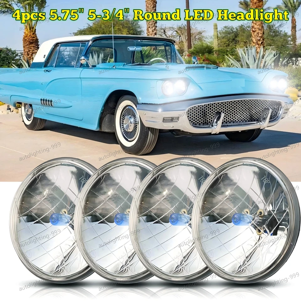 Faros LED 4 piezas 5,75 pulgadas 5-3/4" sellados para Ford LTD Thunderbird Torino Foto 1 de 4