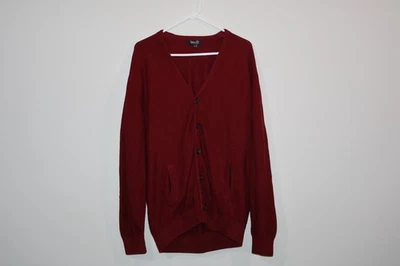 Cárdigan vintage de eslabones de ciprés para hombre L granate tejido botón suéter nuevo sin etiquetas informal Foto 1 de 3