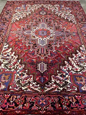 7'3"x9'9" Hand-Knotted 100% Wool Herize Carpet - Area Rug - Image 1 of 4