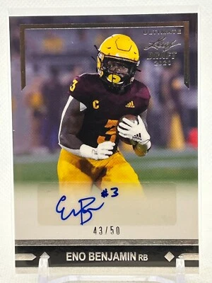 2020 Leaf Ultimate Draft 91 Gold Rookies /50 Eno Benjamin #91-EB1 Rookie Auto RC - Image 1 of 2