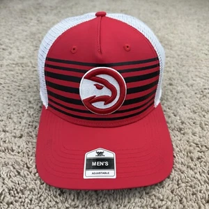 Atlanta Hawks Hat Cap Red White Mesh Snapback Striped 3D Logo Fan Favorite Cap - Picture 1 of 8