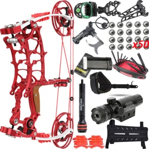 Compound Bogen Dual-Use 17" Kurzachsiger 30-75lb Bogenschießen Jagd Angeln RH LH - Picture 1 of 26