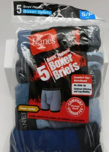 S19 Boy's Hanes Boxer Briefs SMALL Comfort Flex Waistband 5 Pk 6-8 S B747R5 - Picture 1 of 3