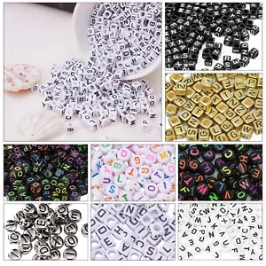 Alphabet Letter Beads Mixed Colour A-Z Kids Making DIY Jewellery Party Gift - Picture 1 of 29