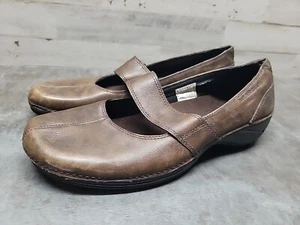 MERRELL  Brio Dark Brown Leather Mary Jane Comfort Shoes Flats Women's Size 8  - Picture 1 of 9