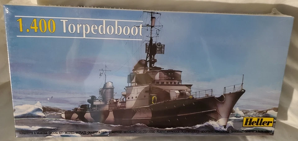 Heller Vintage 1.400 1943 Torpedoboot Plastic Model Boat 1/400 Scale France D8