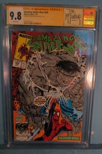 ┥ Amazing Spider-Man 328 CGC 9.8 SS firmado por Todd McFarlane 1990 casi nuevo/como nuevo Hulk - Imagen 1 de 8