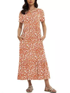 Women's Summer Maxi Dress 2025 Casual Short Sleeve Crewneck Flowy Swing Tiere... - Picture 1 of 6
