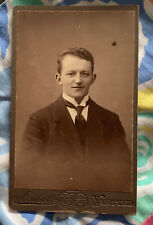 Danish Cabinet Card Young Man in Suit Circa 1901 Arnholt Næstved Denmark