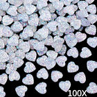 Wholesale 100PCS DIY Love Heart Shaped Shining Resin Beads Craft Lot Bulk 10mm