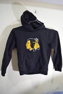 Warroad Warriors High School YOUTH S SEWN Logo Pullover HOODIE Sweatshirt Black - Image 1 of 4