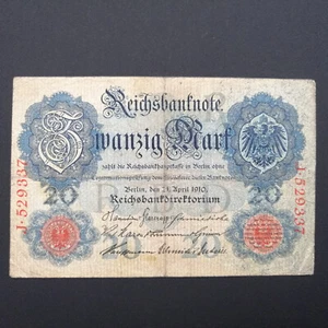 GERMANY 20 MARK 1910 P-40a F/VF -six digits- - Picture 1 of 2