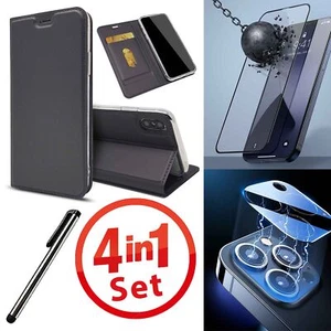 Schutz Hülle Handy Tasche Kameraschutz Flip Case Wallet Book Hülle Glas Folie - Bild 1 von 12