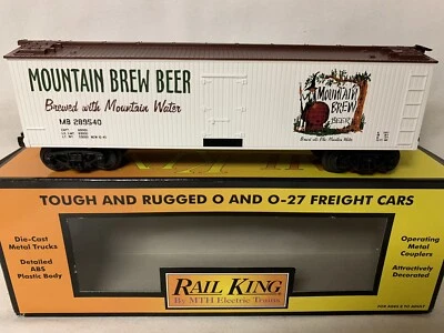 MTH RAILKING MOUNTAIN BREW BEER 40’ WOOD SIDE REEFER CAR 30-78064! O GAUGE - Image 1 of 2