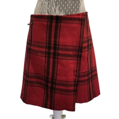 Falda a Cuadros Cynthia Rowley Sarga Roja y Negra Talla 8 EE. UU. Foto 1 de 4