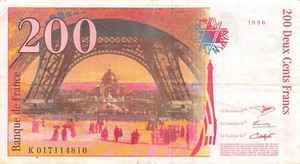 France 200 Francs 1996 Series K Circulated Banknote Mea81 - Picture 1 of 2