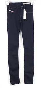 DIESEL Livier 0881B Women Jeans W23 Blue Stretch Super Slim Jegging Low Waist - Picture 1 of 9