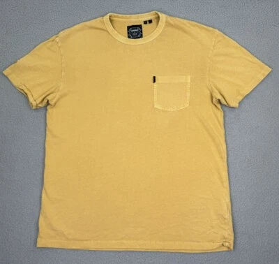 Superdry T Shirt Mens L Mustard Yellow Short Sleeve Chest Pocket Casual - Image 1 of 4