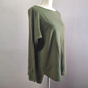 Charter Club Luxury Cashmere Sweater Top Green Soft Tags Womens Large High End - Picture 1 of 9