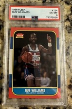 1986 Fleer #124 Gus Williams Bullets PSA 6 EX MT