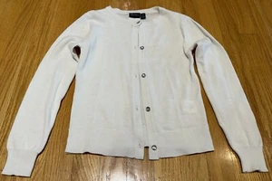 Nautica Girls' School Uniform White Long Sleeve Button Up Sweater Size XL 6X - Picture 1 of 4
