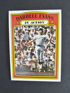 1972 TOPPS SET BREAK #172 DARRELL EVANS IN ACTION EXMT